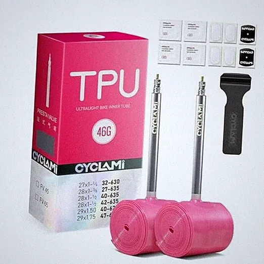 2-Pack Gravel Bike TPU Inner Tube, 700 x 32-47C Bicycle Tire 65mm metal valve