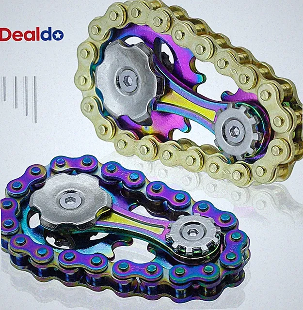 2 PACK Metal Bike Chain Fidget Spinners Toys for Adults & Kids - Pain Stim Fidge