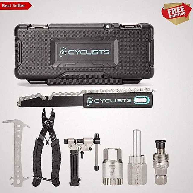 7 Piece Bike Repair Tool Kit - Durable Carbon Steel Tools with Storage Case