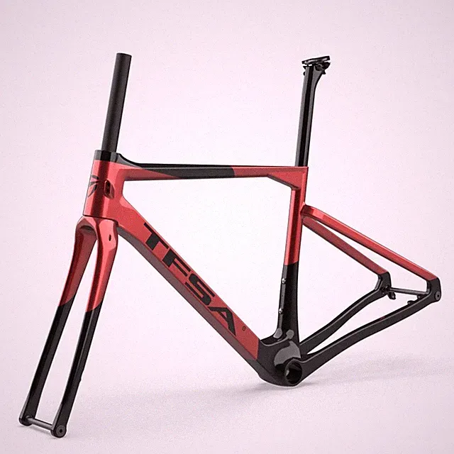 700C Full Carbon Gravel Bike Frame Disc Road Bicycle Frameset Thru Axle BB386