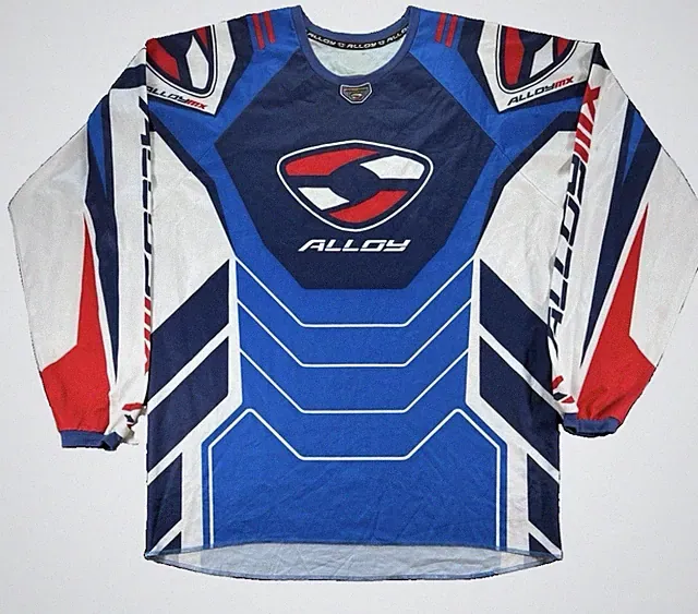 Alloy MX Motocross Long Sleeve Jersey Men's Large Blue BMX ATV Y2K Racing Bike