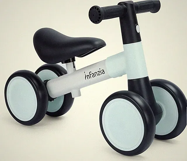 Baby Balance Bike 12-36 Months Toddler 4 Wheel No Pedal Adjustable Seat