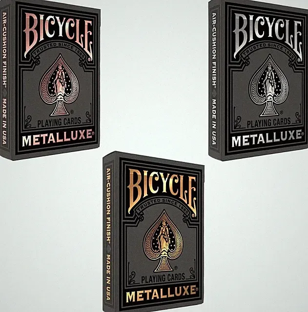 Bicycle Black Metalluxe 3 Pack Bundle - Includes Gold, Silver, and Rose Gold Pla