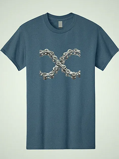 Bicycle-Chains Mens Graphic Tee, 100% Cotton, Casual Summer Wear
