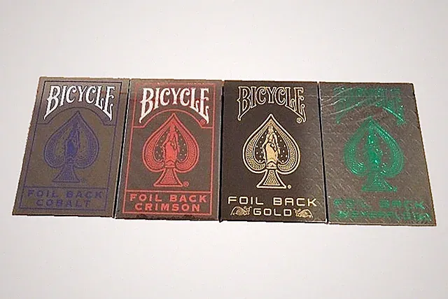Bicycle Metal Luxe V2 Foil Back Set – Crimson, Gold, Emerald, Cobalt