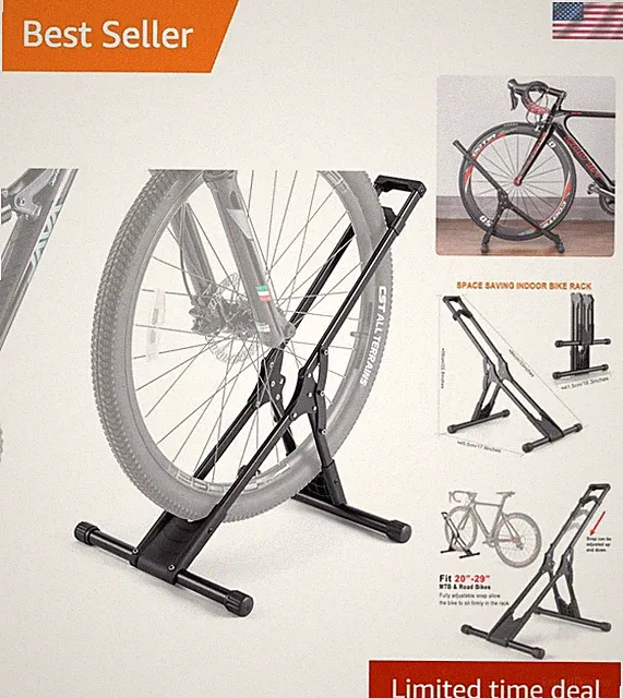 Bike Floor Stand Rack- Indoor Bike Stand for Garage/Home - Bike Storage Bicyc...