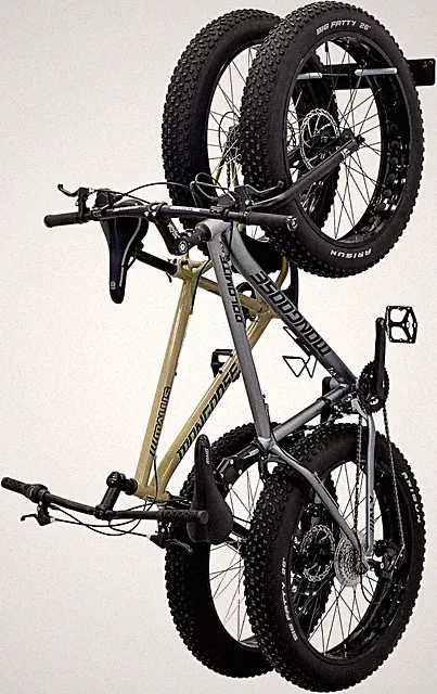 BLAT Bike Fat Tire Wall Rack, Holds 2 Bikes, Home and Garage Storage Hooks, Heav