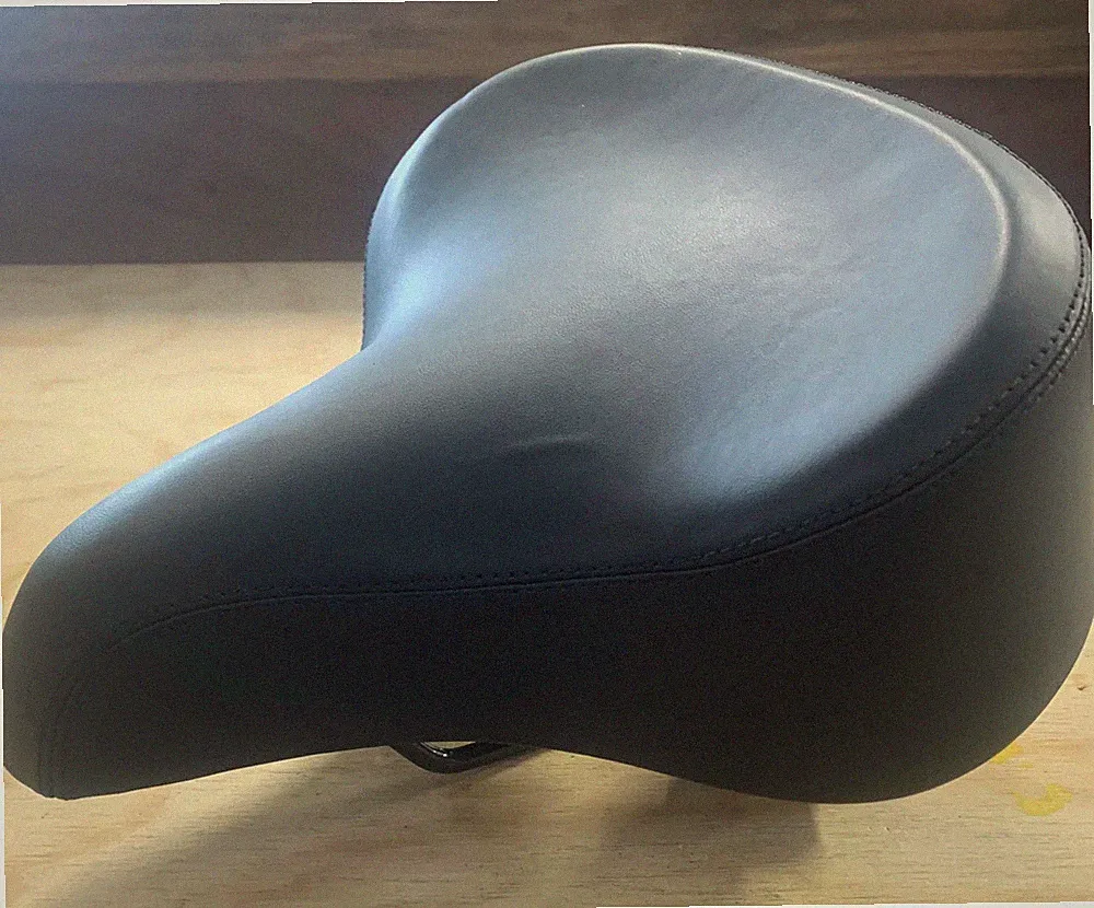 Classic Beach Cruiser Bike Seat with Metal Springs Extra Wide Bicycle Saddle - B