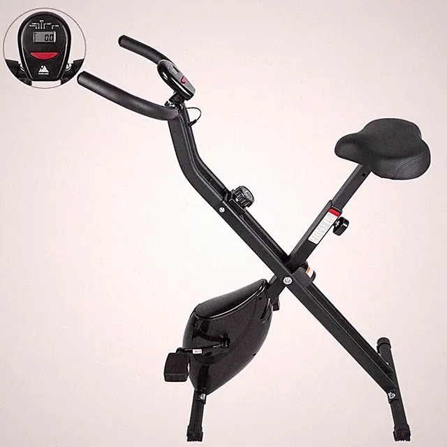 Compact Folding Exercise Bike Upright Stationary Cycling Bike with LCD Display