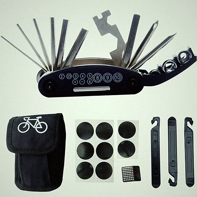 DAWAY B32 Bike Repair Tool Kit-16 in 1 Multi function Bicycle Mechanic Fix Tools