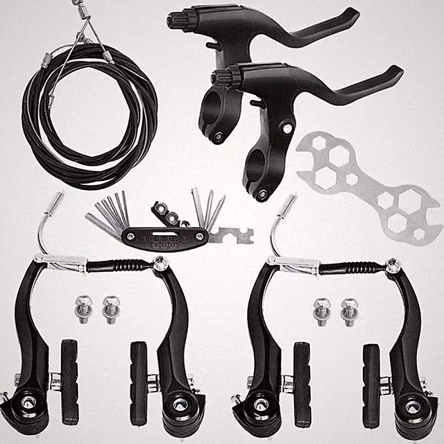Durable V-Type Bike Brakes - Aluminum & Plastic Material