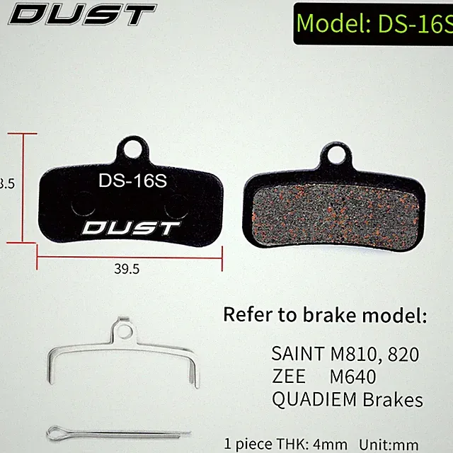 DUST 1Pair Semi-Metal Bicycle Hydraulic Disc Brake Pad MTB Mountain Bike Parts f