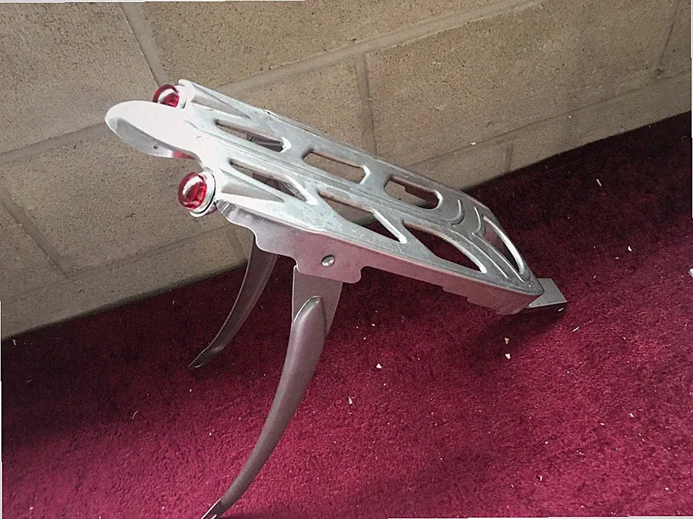 Elgin Columbia bicycle rack carrier for cruiser bike in bare metal with jewels