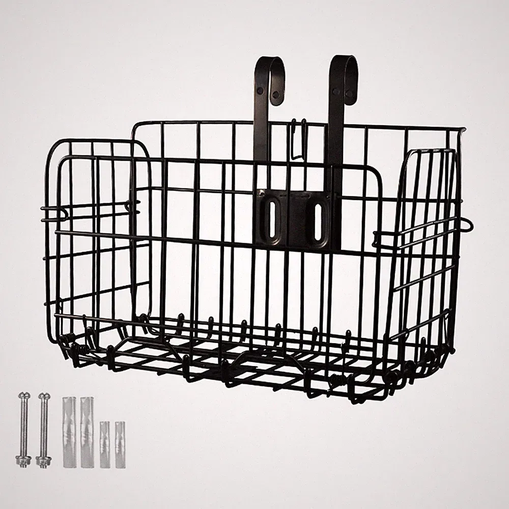 Foldable Bike Front Rear Basket Bicycle Handlebar Rack Pack Carrier Basket Set