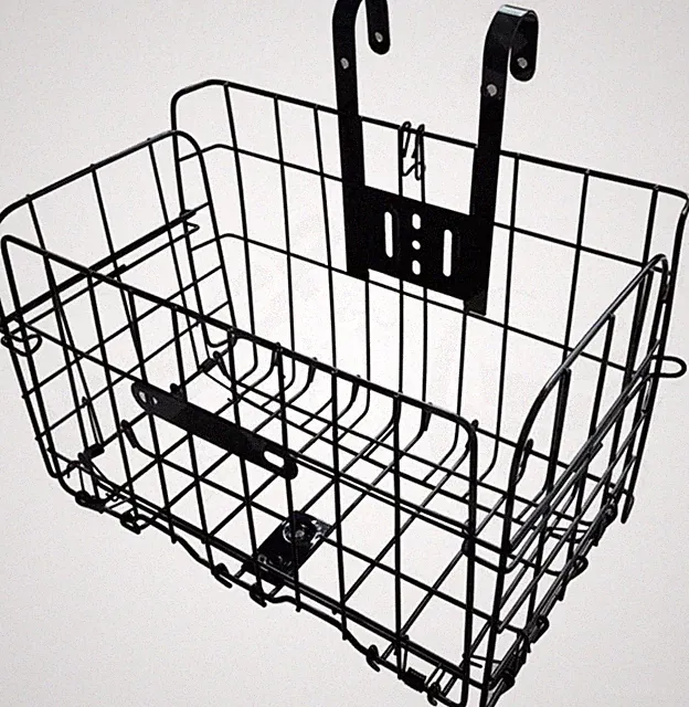 Folding Bike Front Basket Bicycle Wire Basket with Handles Easy Installation on
