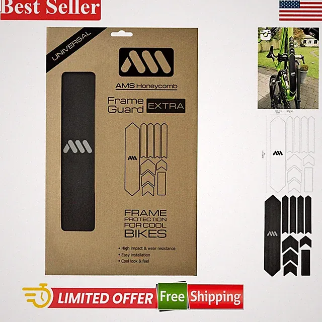 High-Impact Bike Frame Protector Set - 10-Piece Honeycomb PVC - Easy Install