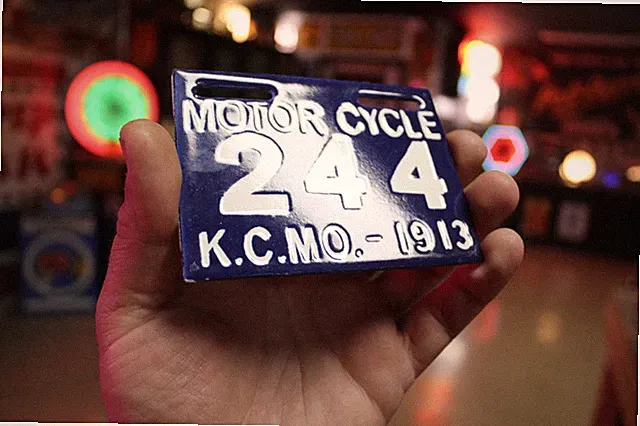 KANSAS CITY MO 1913 COBALT MOTOR CYCLE PORCELAIN LICENSE PLATE METAL SIGN BIKE