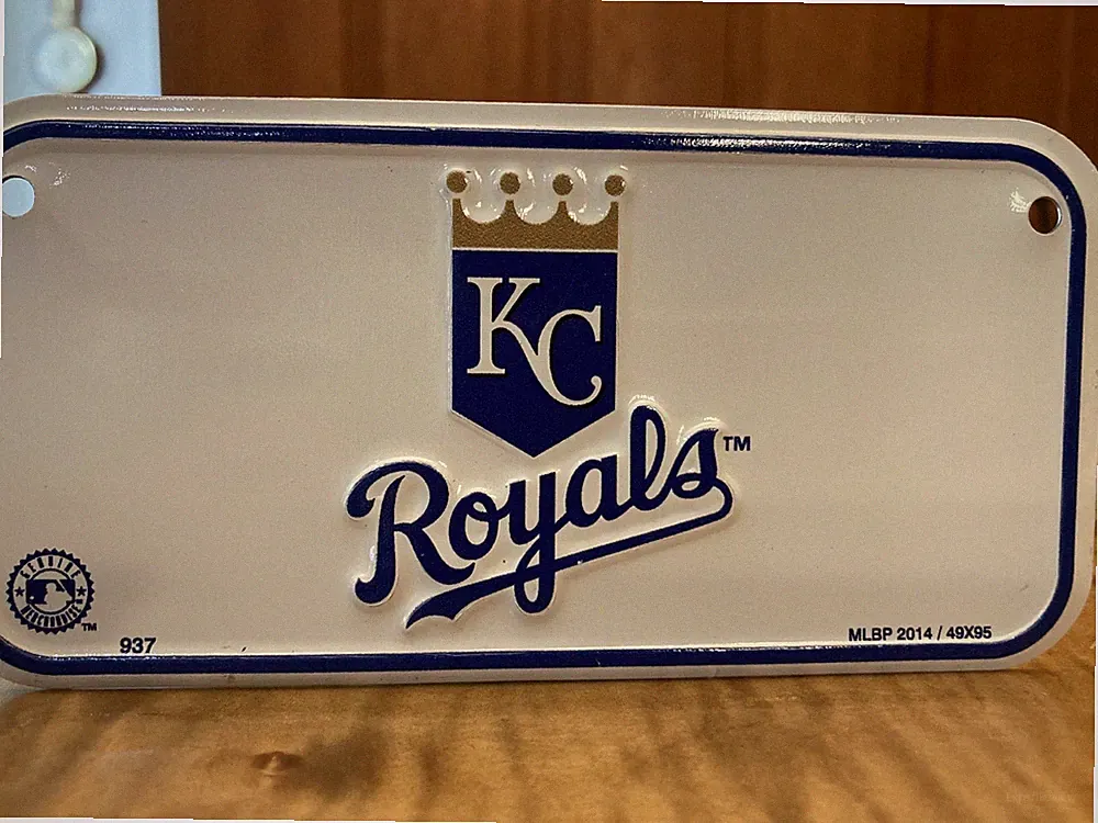Kansas City Royals MLB Metal Embossed Bicycle Mini License Plate 3" x 6"