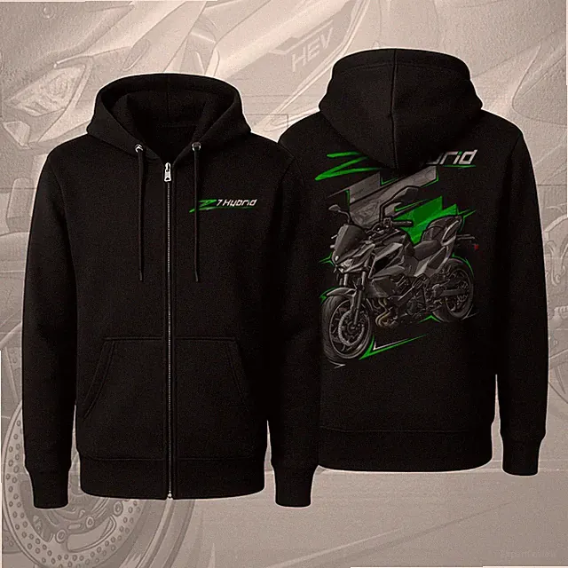 Kawasaki Z7 Hybrid 2024-2025 for Riders - Motorcycle ZIP Hoodie