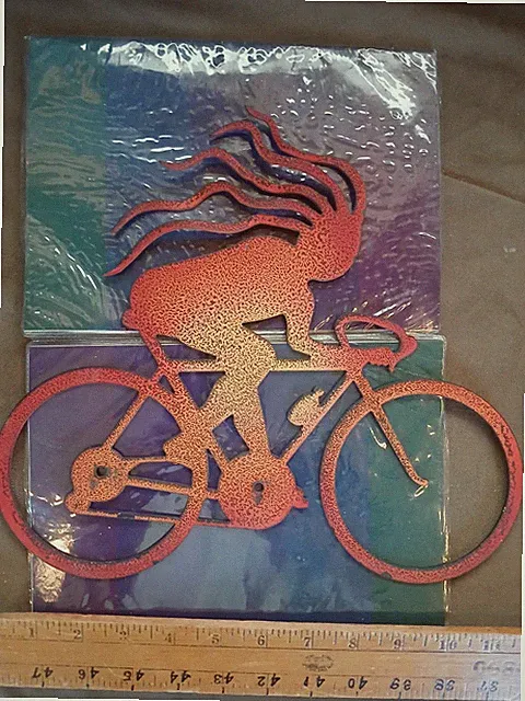 Kokopelli Design Metal Mountain/ Street Bike Rider Wall Hanhing Bicycle