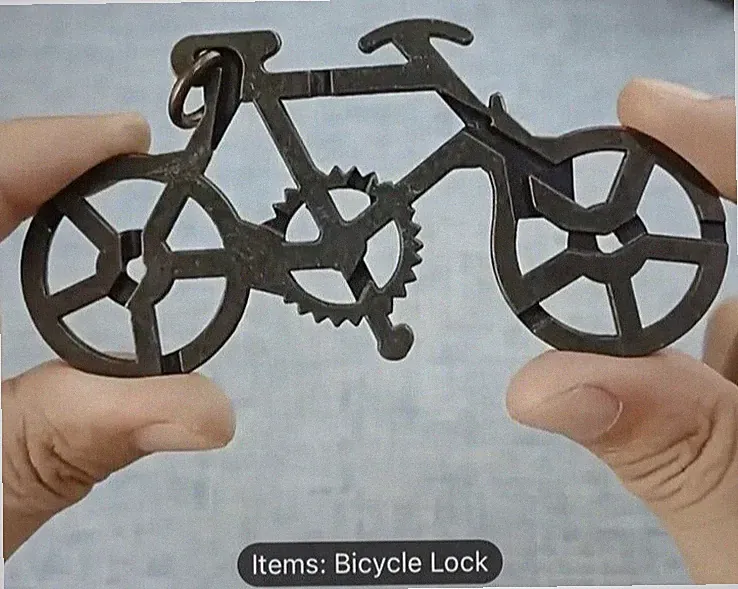 Metal Puzzle Game IQ Mind Test Brain Teaser Kids Adult Toys Gift - Bicycle Lock