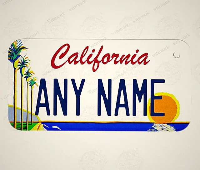 Mini License Plate Metal Tag Personalized with Any Text for Kids Bicycle Toys