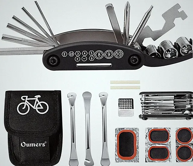 Multi-Function Bike Cycling Mechanic Repair Kit with 3Pc Tire Lever 5Pc Tyre Pat