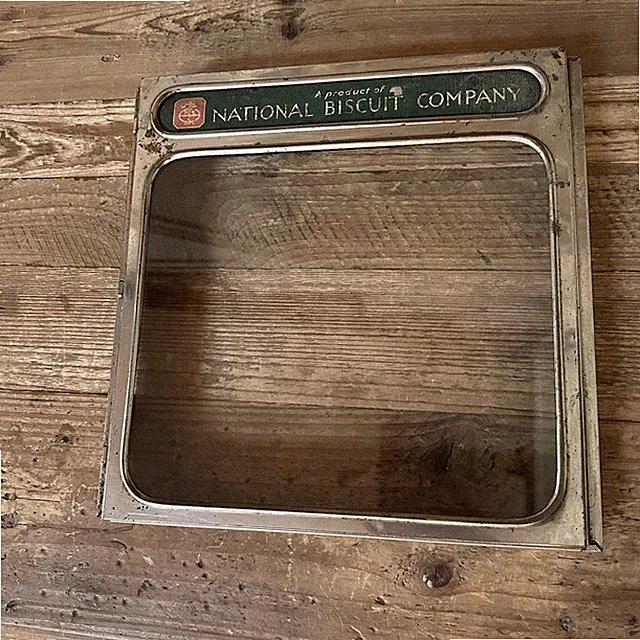 National Biscuit Co. VTG Bin Opening Metal Glass Up-Cycle Kitchen Decor