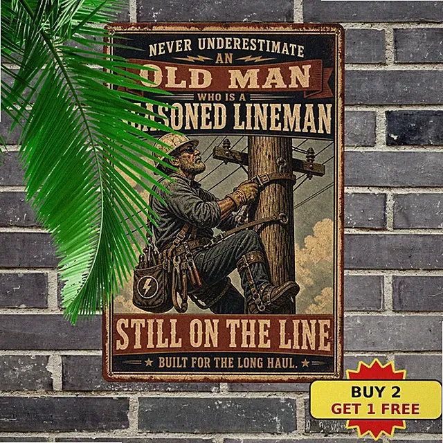 Never Underestimate Old Man Bicycle Rider Vintage Metal Tin Sign