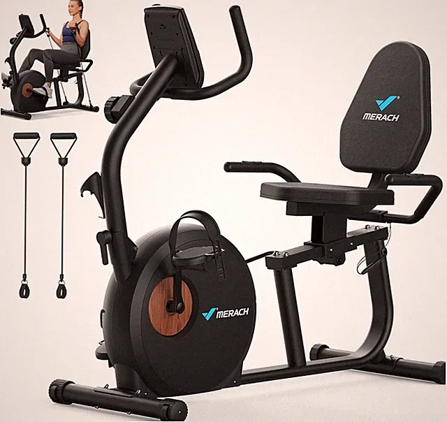 New MERACH S23 Recumbent Exercise Bike Indoor Magnetic Stationary Bike Bluetooth