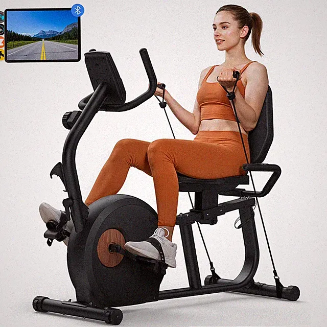 New MERACH S23 Recumbent Exercise Bike Indoor Magnetic Stationary Bike Bluetooth
