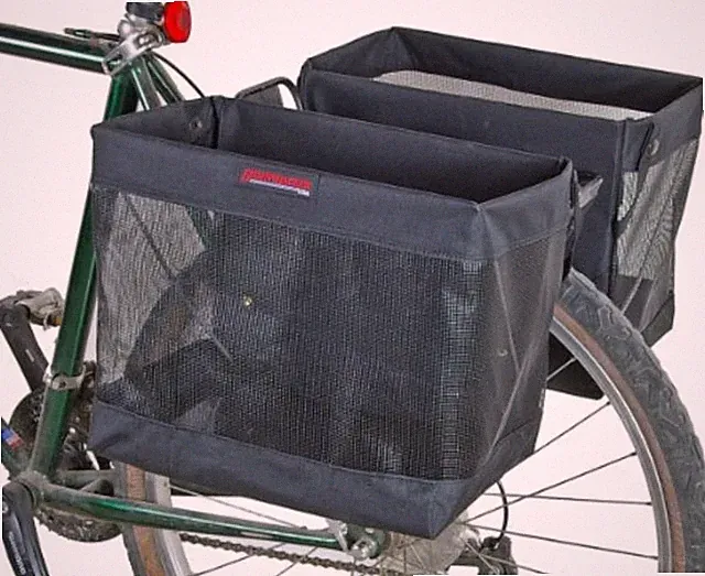 Omaha Foldable Bicycle Grocery Panniers - Easy Mount Rear Bags for Shopping