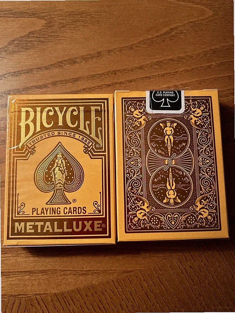 Orange Metalluxe Bicycle Playing Cards