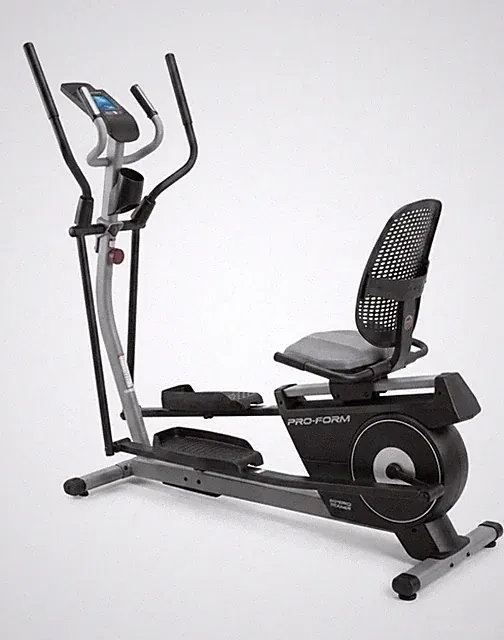 ProForm Recumbent Exercise Bike w/ Adjustable Seat, LCD Display, Black/Gray