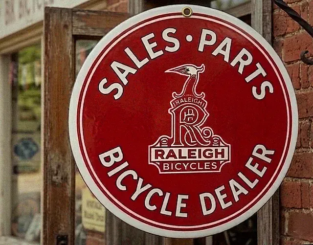 Raleigh Bicycles Parts & Sales Dealer Garage • Man Cave Metal Sign