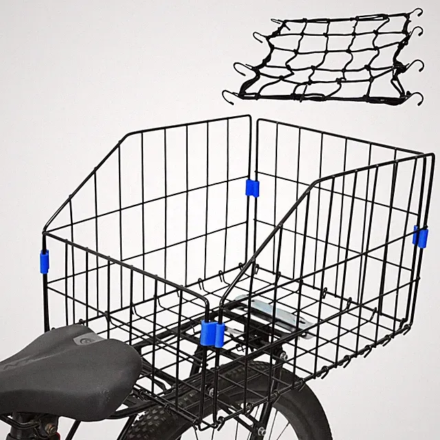 Rear/Front Bike Basket, Folding Large Bike Basket Rear/Front with Reflective...