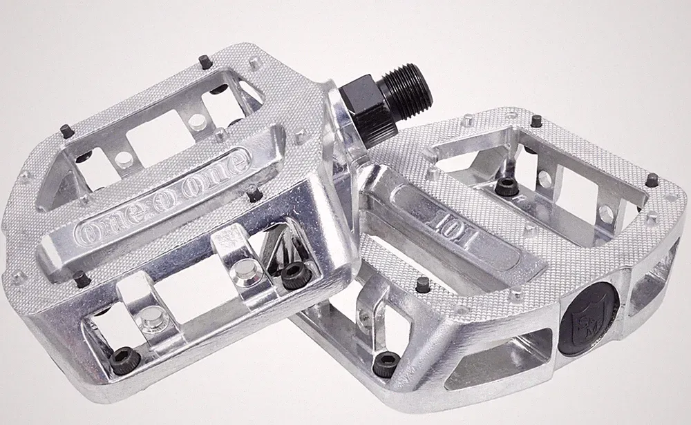 S&M BMX BIKE 101 BICYCLE 9/16" METAL PEDALS SILVER RAW