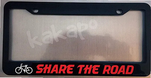Share The Road Bicycle Black Metal License Plate Frame