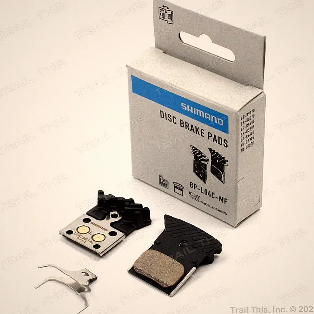Shimano L04C-MF Road Bicycle Disc Brake Metal Pads with Fin fits DEORE XT M8100