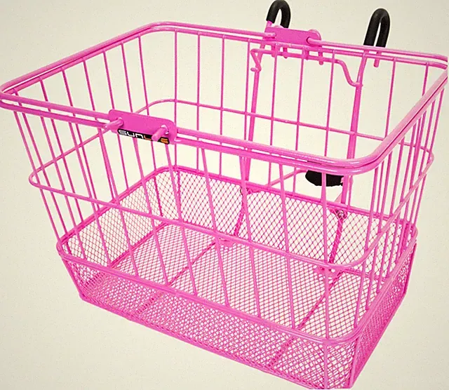 Sunlite Bicycle Front Basket Mesh Lift Off Carrier PINK Cruiser Commuter Bike
