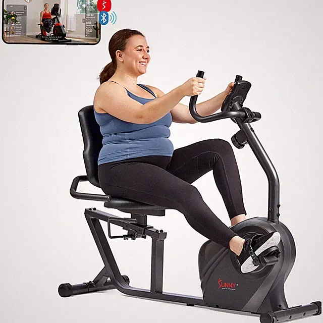 Sunny Health & Fitness Heavy Duty SMART Connected Recumbent Bike SF-RB4616SMART