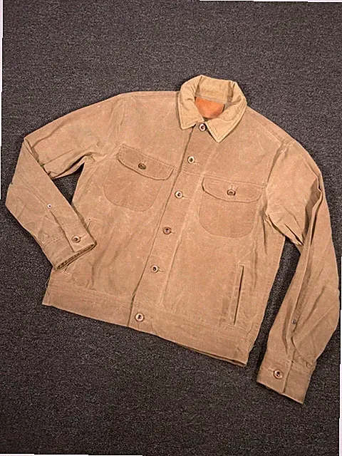 Taylor Stitch Jacket Men 40 Long Haul Beige Waxed Cotton Tin Cloth Trucker