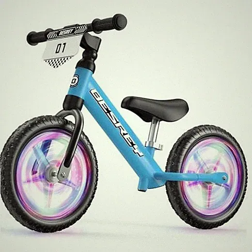 Toddler Balance Bike 2 Year Old: All-Metal Frame & 12" Self Light Blue