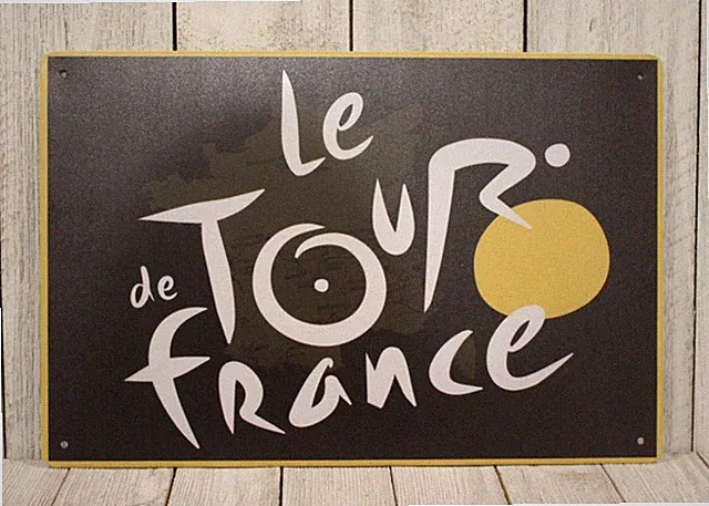 Tour de France Tin Sign Metal Flag Logo Vintage Look Bike Shop Race Cycling