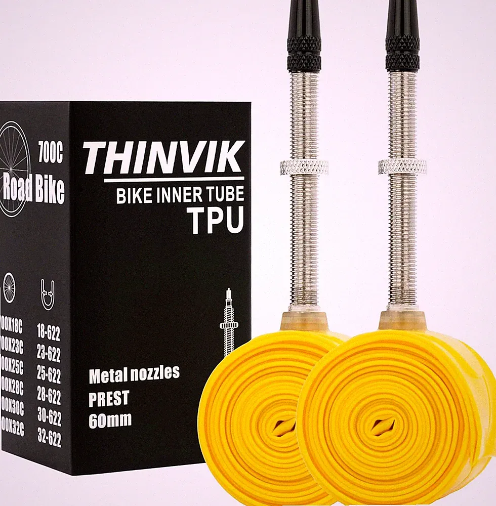TPU Inner Tubes Metal Presta Valve Stem for Road Bike MTB Gravel Bicycle Tire 70