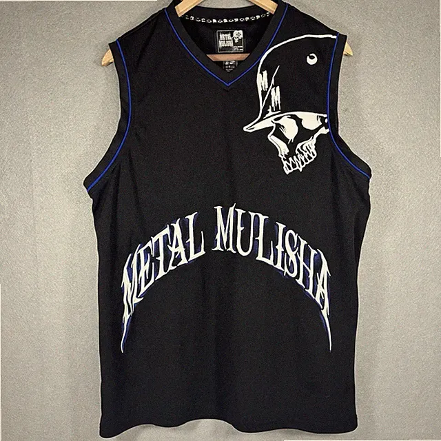 Vintage METAL MULISHA Y2K Mens XL Skull Sleeveless Bam Jersey Tank Top Troops