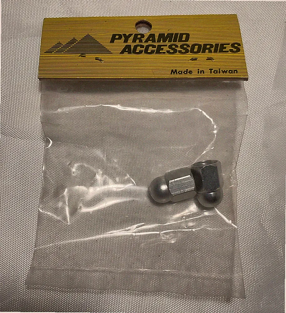 Vintage old school BMX Pyramid Chrome metal bike bicycle valve stem covers