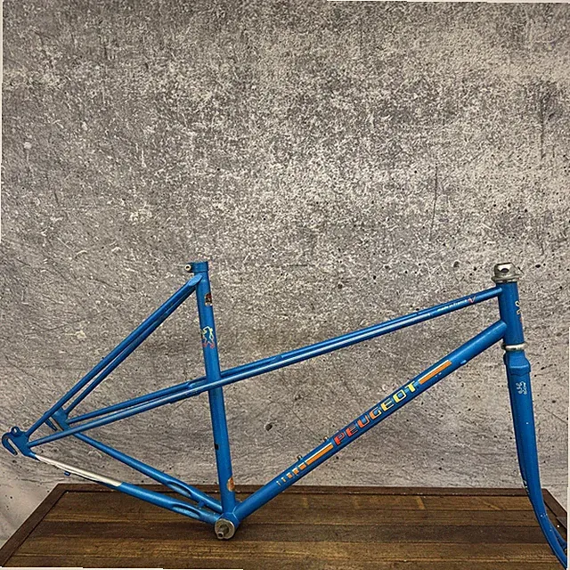 Vintage Peugeot Mixte Road Bike Frame 50cm Blue France Steel Racing Carbolite