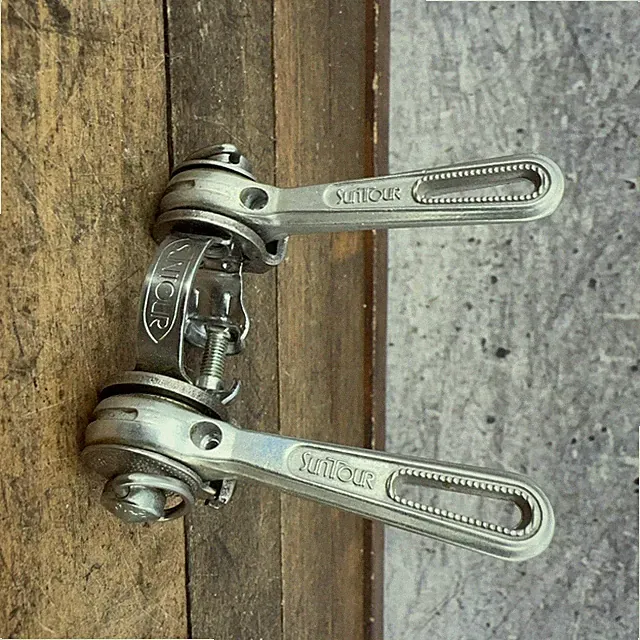 Vintage SunTour Downtube Friction Shifter Set Cyclone Superbe Clamp Japan Silver