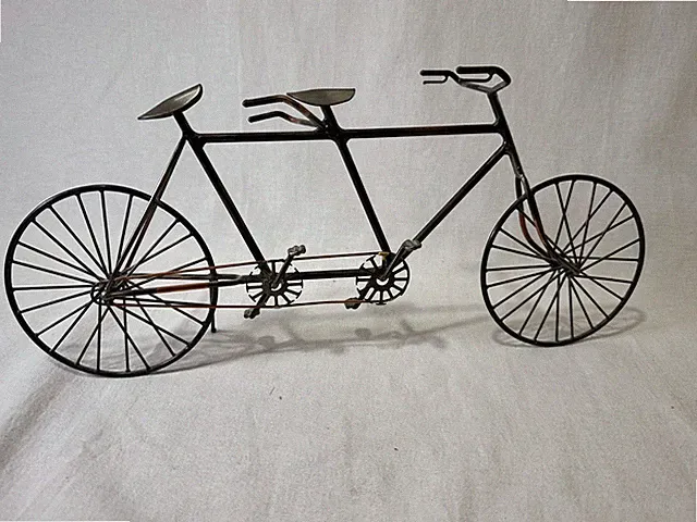 Vintage Tony Longhurst Signed Metal Tandem Bicycle Sculpture 1990s Covent Garden
